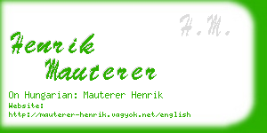 henrik mauterer business card